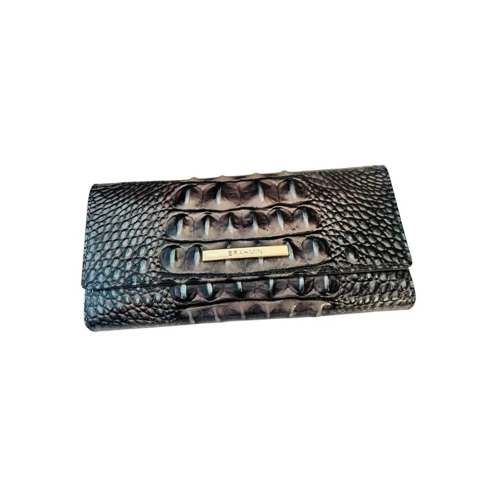 BRAHMIN Hillary Crossbody & Wallet Charcoal Ombre Melbourne Leather Dust Bag - Picture 6 of 8